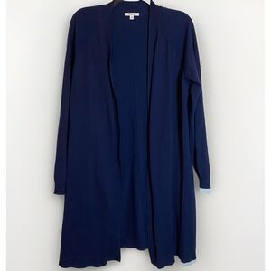 Women's 89th + Madison Size XL Navy Blue Open Knit Cardigan Long